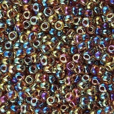 Miyuki Boncuk, Miyuki Round Beads 11/0- 0357 Root Beer Lined Light Topaz AB