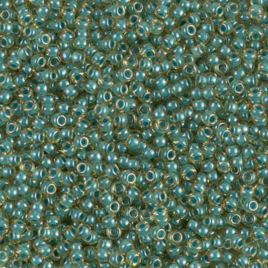 Miyuki Boncuk, Miyuki Round Beads 11/0- 0374 Turquoise Lined Lt. Topaz Luster