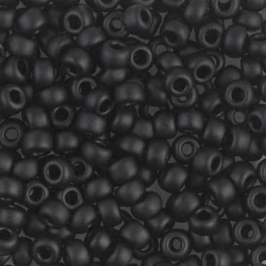 Miyuki Boncuk, MiyukiRoundBeads 6/0- 0401F Black Matted