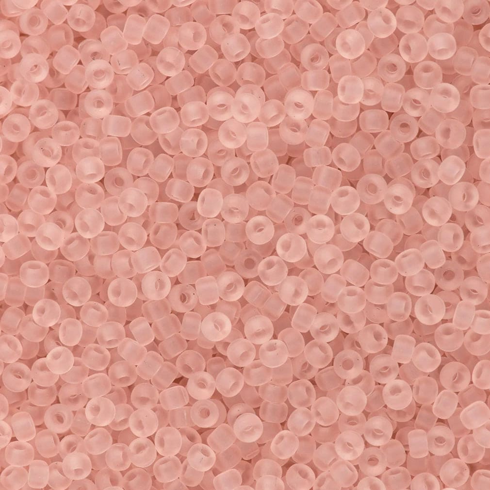 Miyuki Boncuk, MiyukiRoundBeads 6/0- 0155F Matted Transparent Light Tea Rose