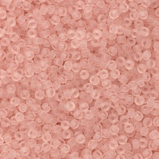 Miyuki Boncuk, MiyukiRoundBeads 6/0- 0155F Matted Transparent Light Tea Rose