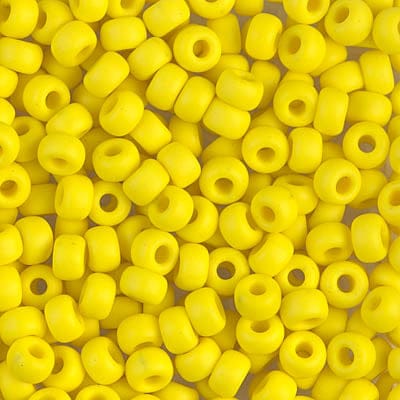 Miyuki Boncuk, MiyukiRoundBeads 6/0- 0404F Matte Opaque Yellow