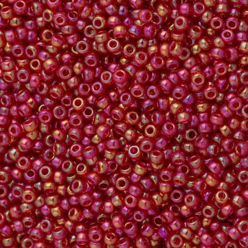 Miyuki Boncuk, Miyuki Round Beads 8/0- 0254 Transparent Red AB