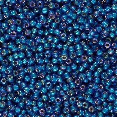 Miyuki Boncuk, MiyukiRoundBeads 8/0-1025 Silver Lined Capri Blue AB