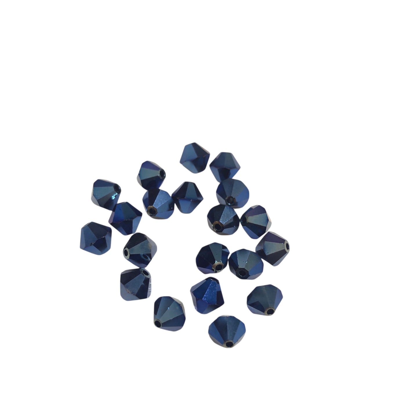 Swarovski 6mm Piramit (Bicone ) Metalik Mavi ( Metallic Blue) - 002