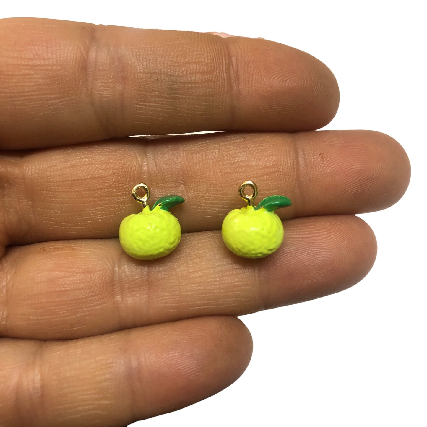 Altın Kaplama Üç boyutlu Açık Yeşil Mandalina Sallantı