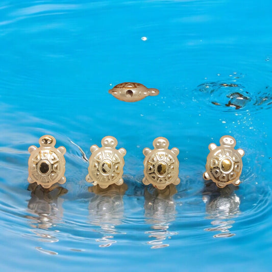 Akrilik Altın Yaldızlı Kaplumbağ