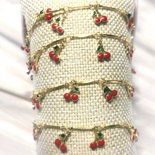 Altın Kaplama Blok Kiraz Zincir