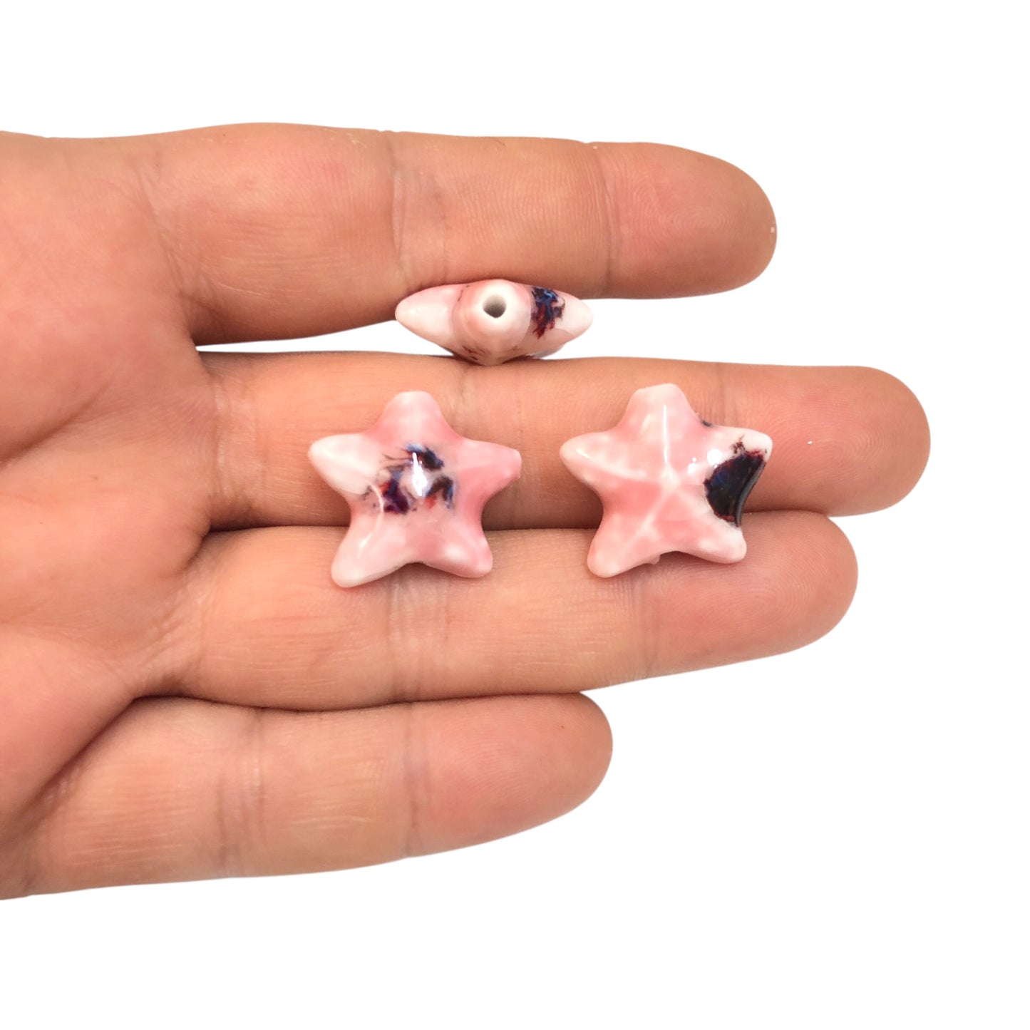 Seramik Yıldız Büyük Boy -Pembe