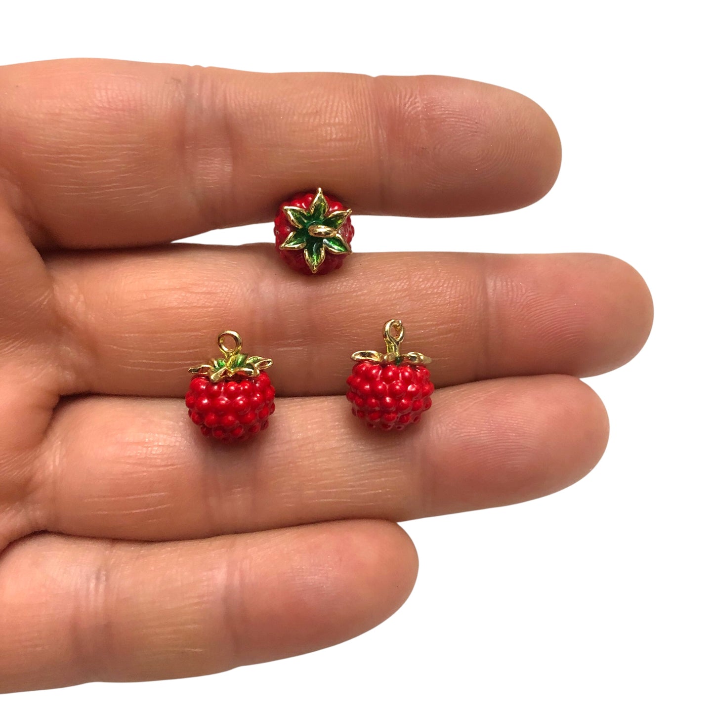 Altın Kaplama Üç boyutlu Kırmızı Böğürtlen Sallantı