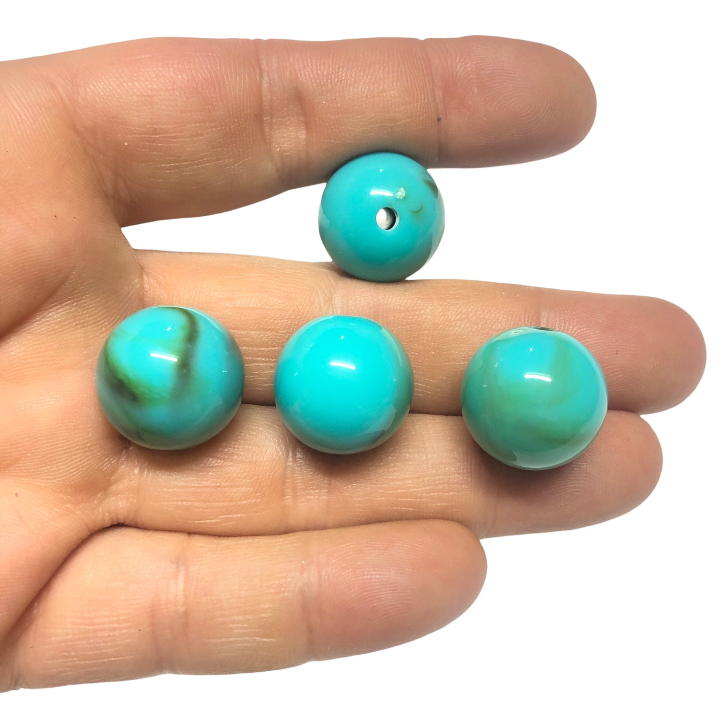 A Kalite Akrilik 18mm Top- Ebruli Turkuaz