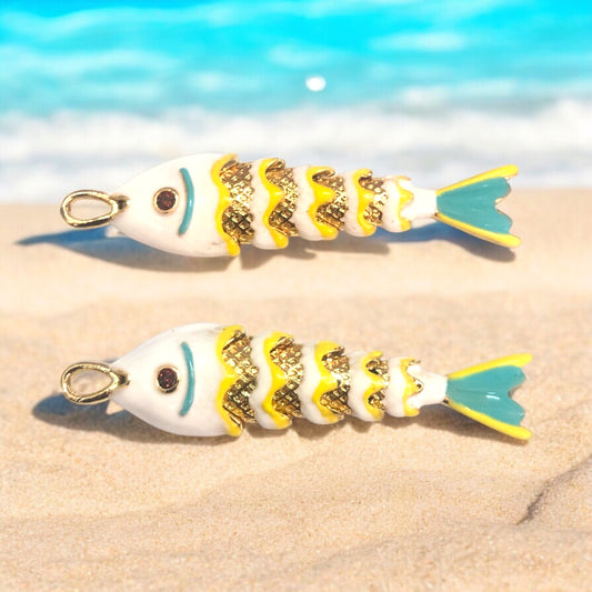 Altın Kaplama Hareketli Balık Büyük Boy -6