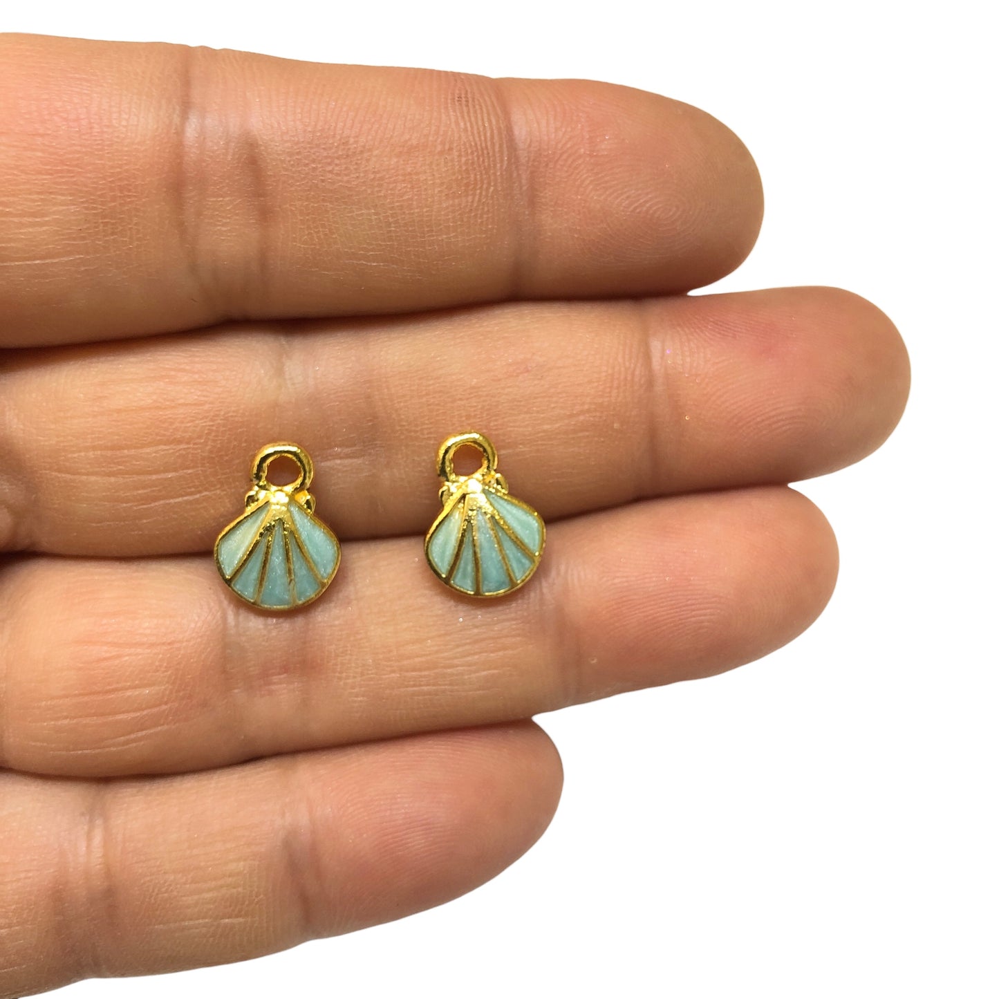 Vergoldete, verputzte Böse-Augen-Perlen 7 mm - Marineblau