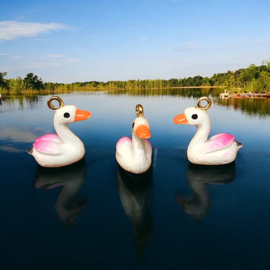 Altın Kaplama Üç boyutlu Pembe Kuğu Sallantı
