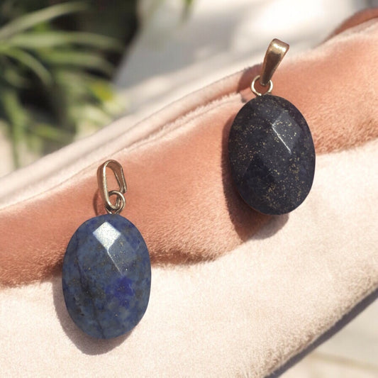 Doğal Taş Oval Kolye Ucu - Lapis Lazuli