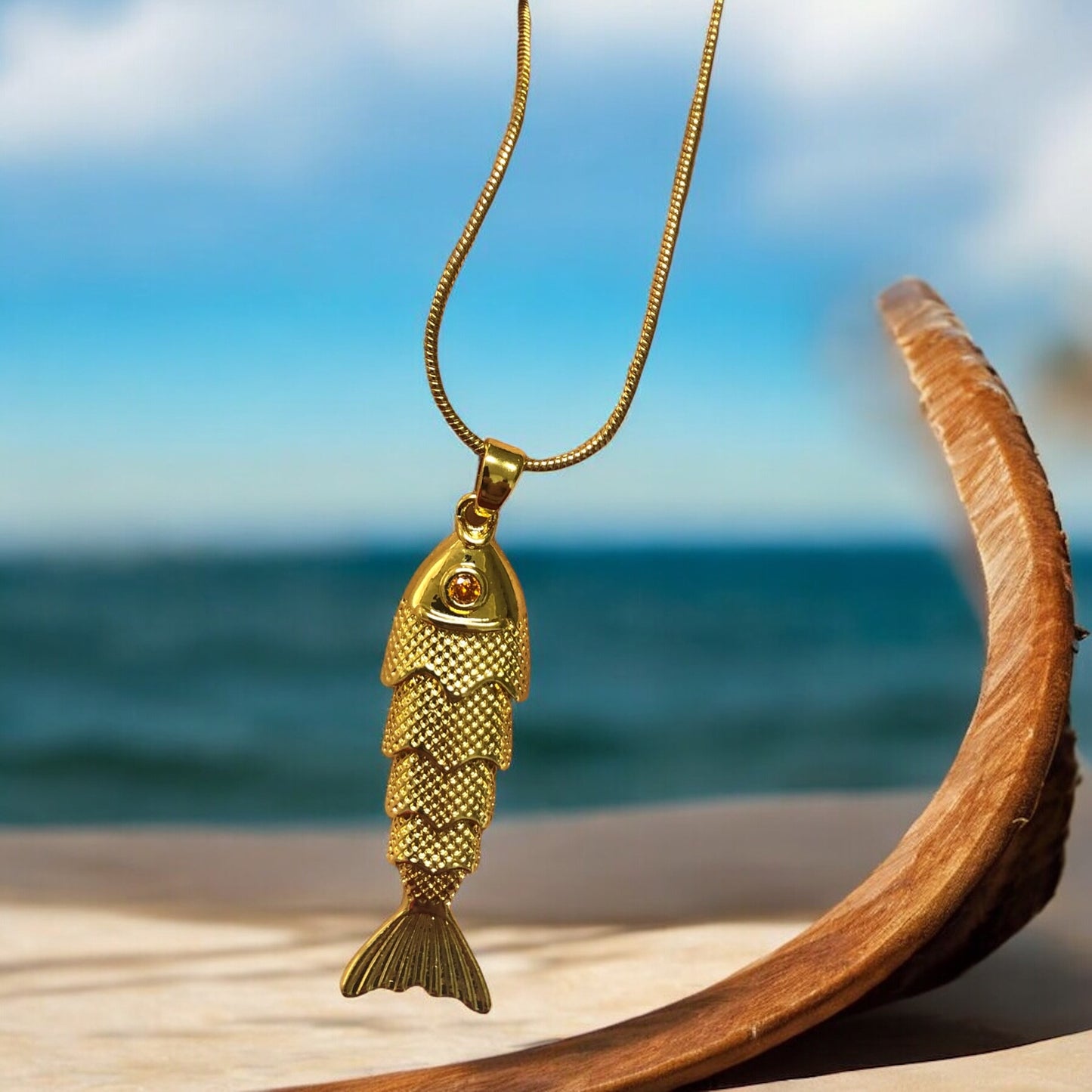 Altın Kaplama Yarım Balık Büyük Boy