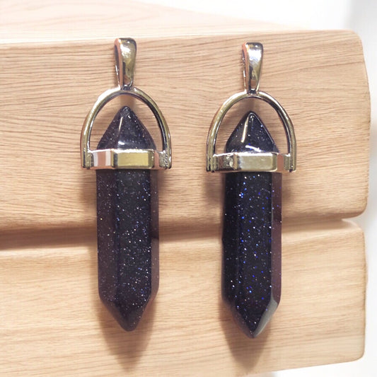 Doğal Taş Füze Kolye Ucu - Lacivert Yıldız Taşı