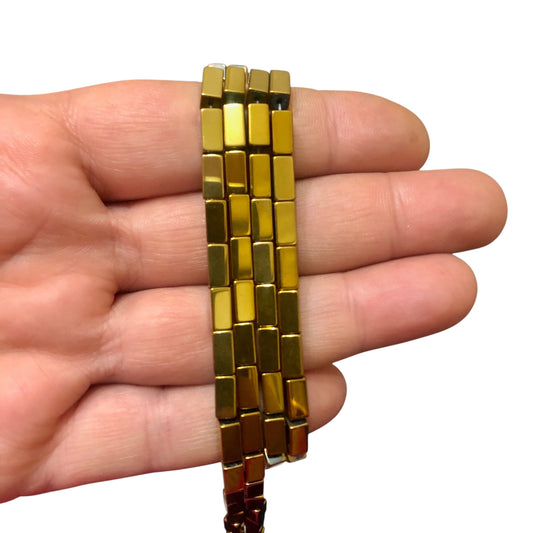 4x8mm Köşeli Hematit - Altın