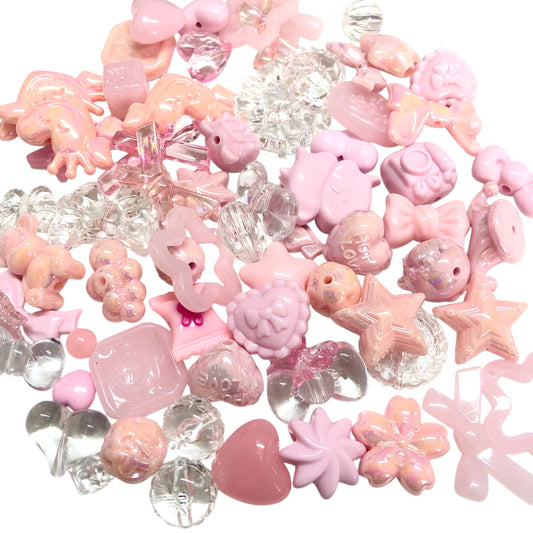 Akrilik Boncuk- Karışık Renkli Pembe