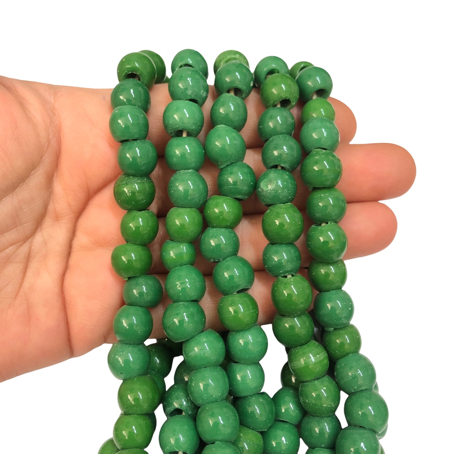 Round Glass Hearth Bead - Orange