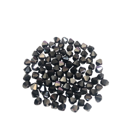 Swarovski 4mm Piramit (Bicone ) Siyah - 001