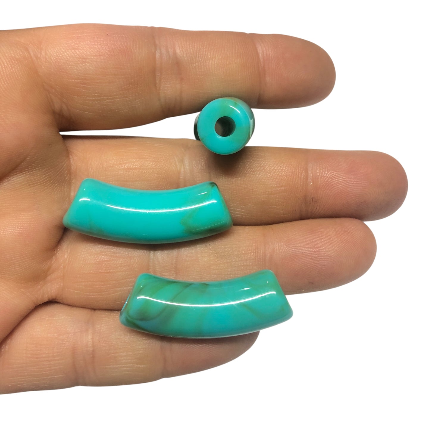 A Kalite Akrilik 11.2x34.8mm- Ebruli Turkuaz