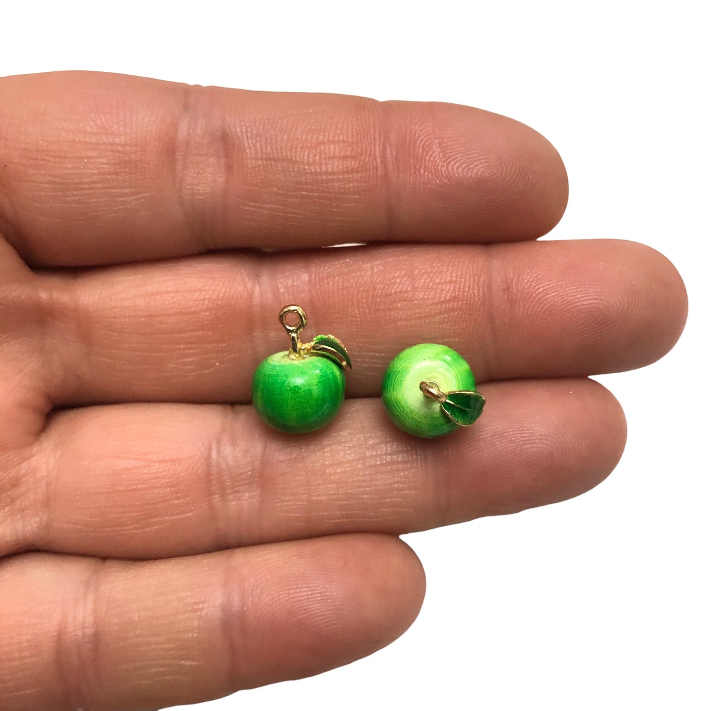 Altın Kaplama Üç boyutlu Yeşil Elma Sallantı