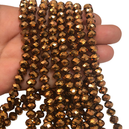 Kristal Boncuk, Çin Kristali-8mm-37 Janjan Bakır-2