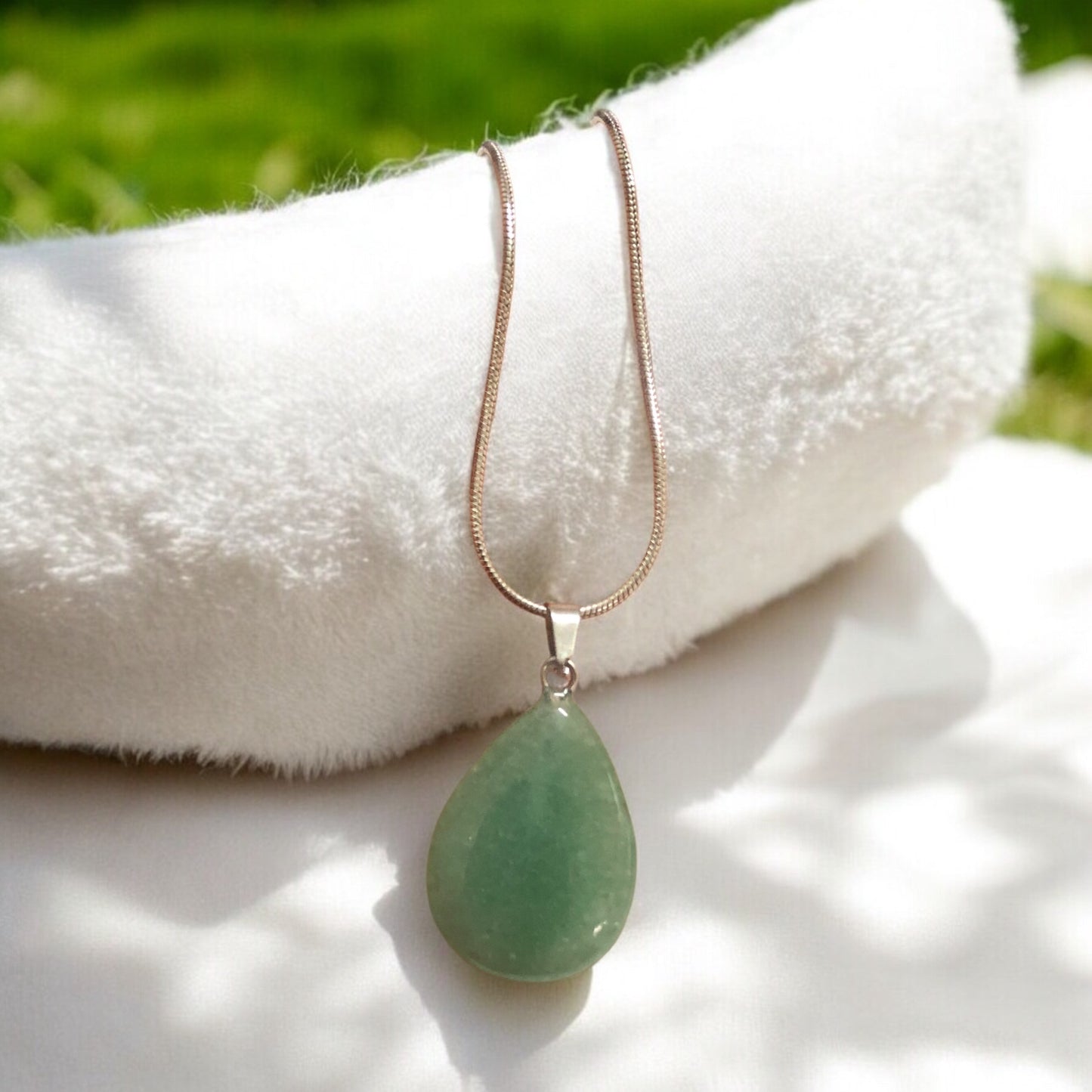 Doğal Taş Damla Kolye Ucu - Aventurin