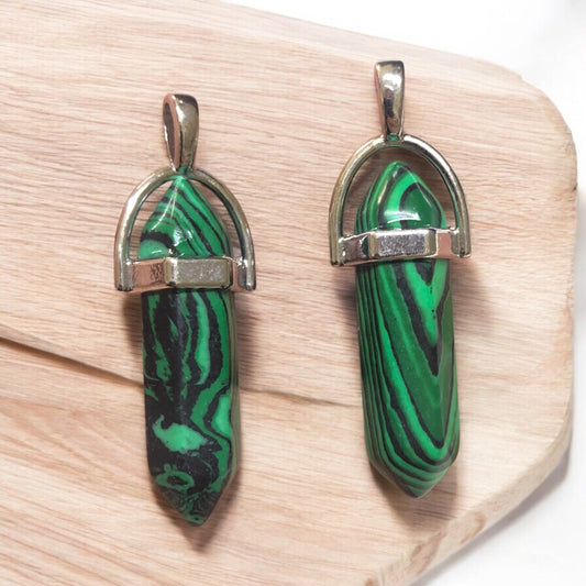 Doğal Taş Füze Kolye Ucu - Malahit