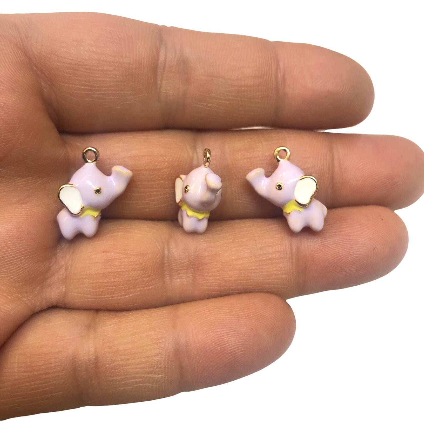 Gold Plated Enamel Strawberry Shaking Attachment - Neon Green