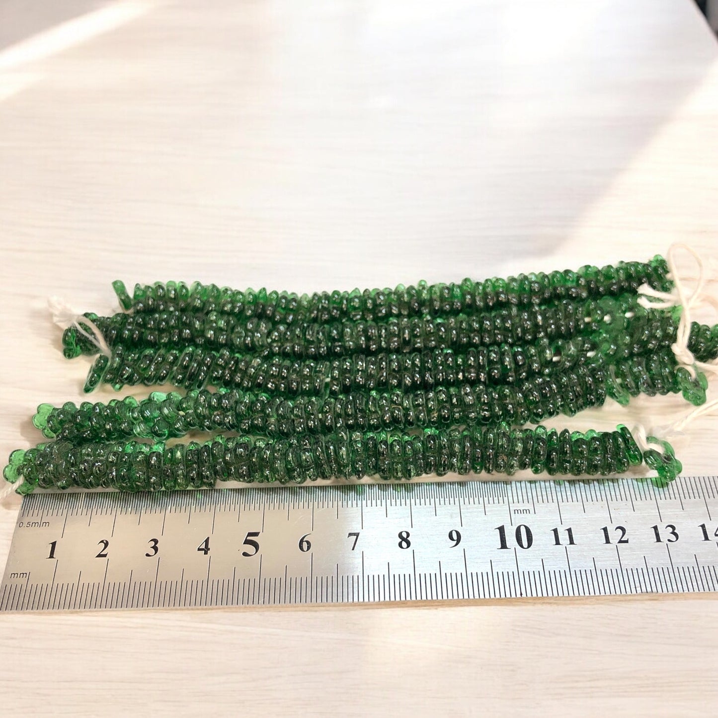 Küçük Boy Ocak Boncuğu Çiçek - Şeffaf Yeşil