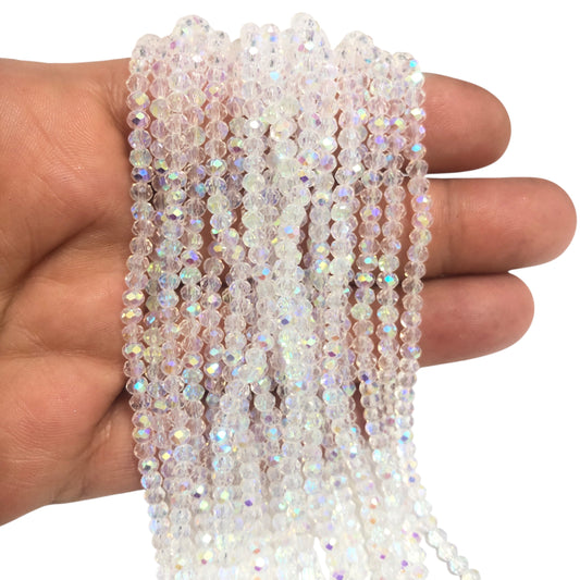 Kristal Boncuk, Çin Kristali-3mm-64- Şeffaf Janjanlı