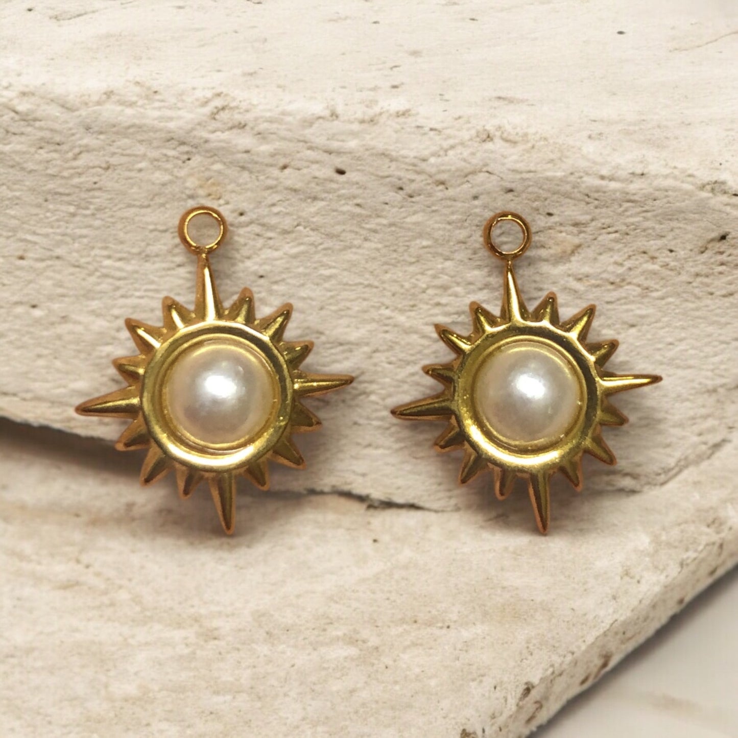 Sarı Çelik İncili Kutup Yıldızı Kolye Ucu