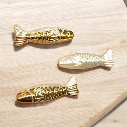 Akrilik Altın Yaldızlı Büyük Balık -2