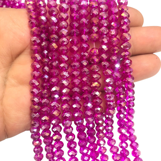 Çin Kristali 6mm - 18 - Şeffaf Janjan Fuşya