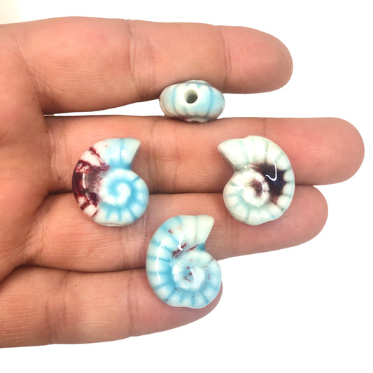 Seramik Salyangoz Büyük Boy - Açık Mavi