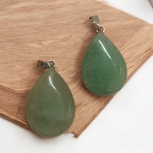 Doğal Taş Damla Kolye Ucu - Aventurin