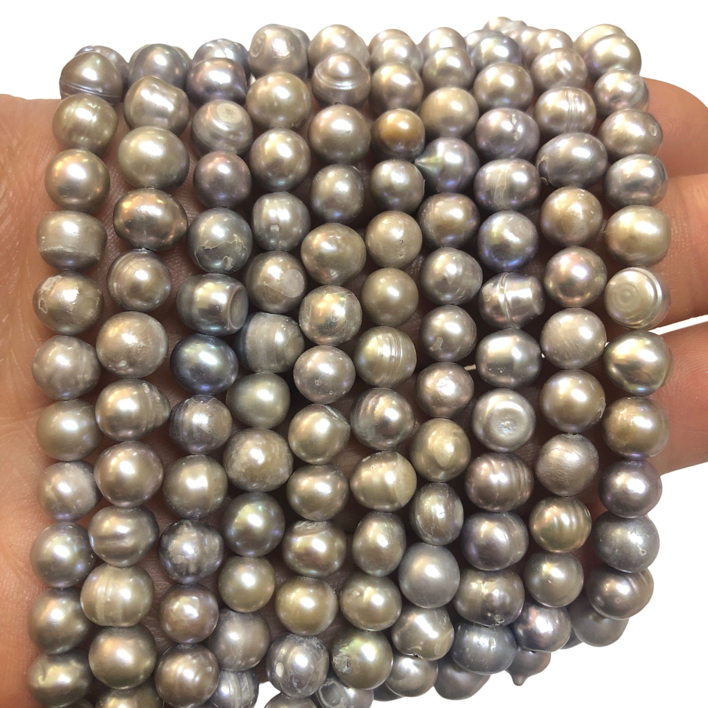 7x8mm Gri Doğal İnci