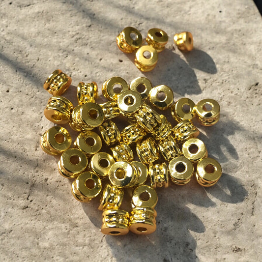 Altın Kaplama Rondel Ara Aparat - 6 x 4mm