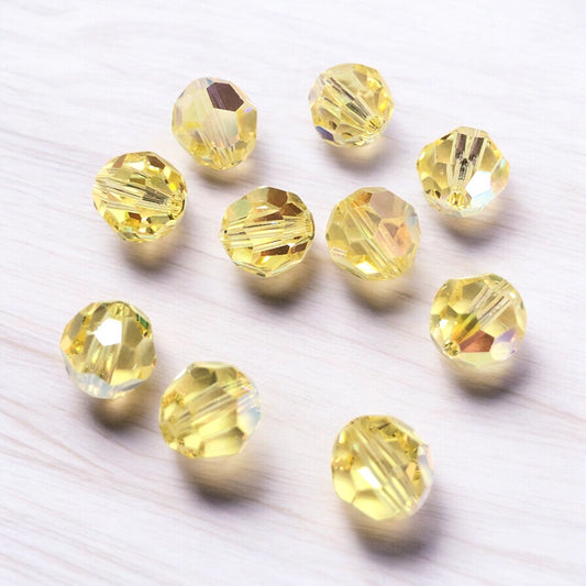 Swarovski Kristal 8mm Petek Kesim - Şeffaf Parlak Sarı( Lt.Jonquıl AB.) - 002