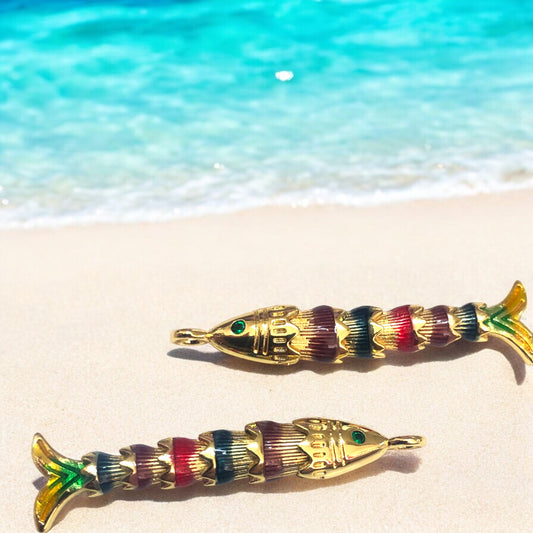 Altın Kaplama Hareketli Balık Büyük Boy -4