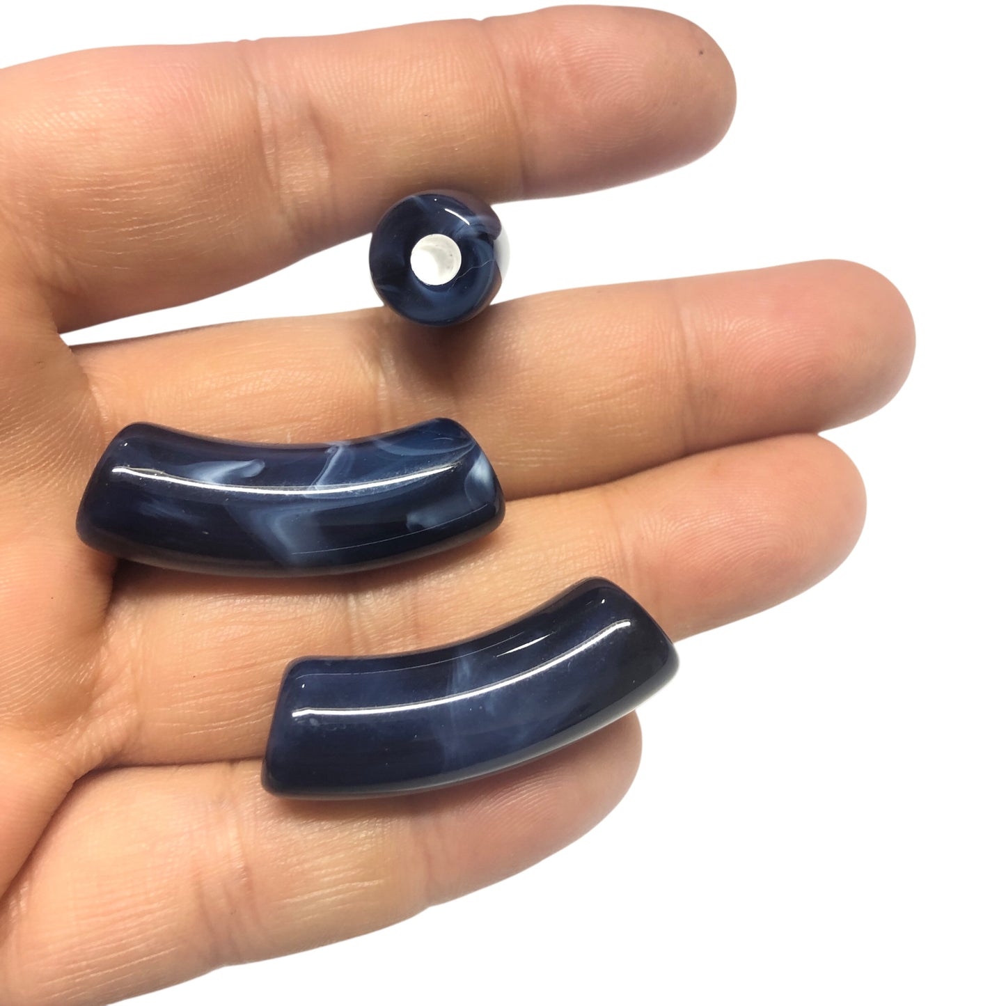 A Kalite Akrilik 11.2x34.8mm- Ebruli Lacivert