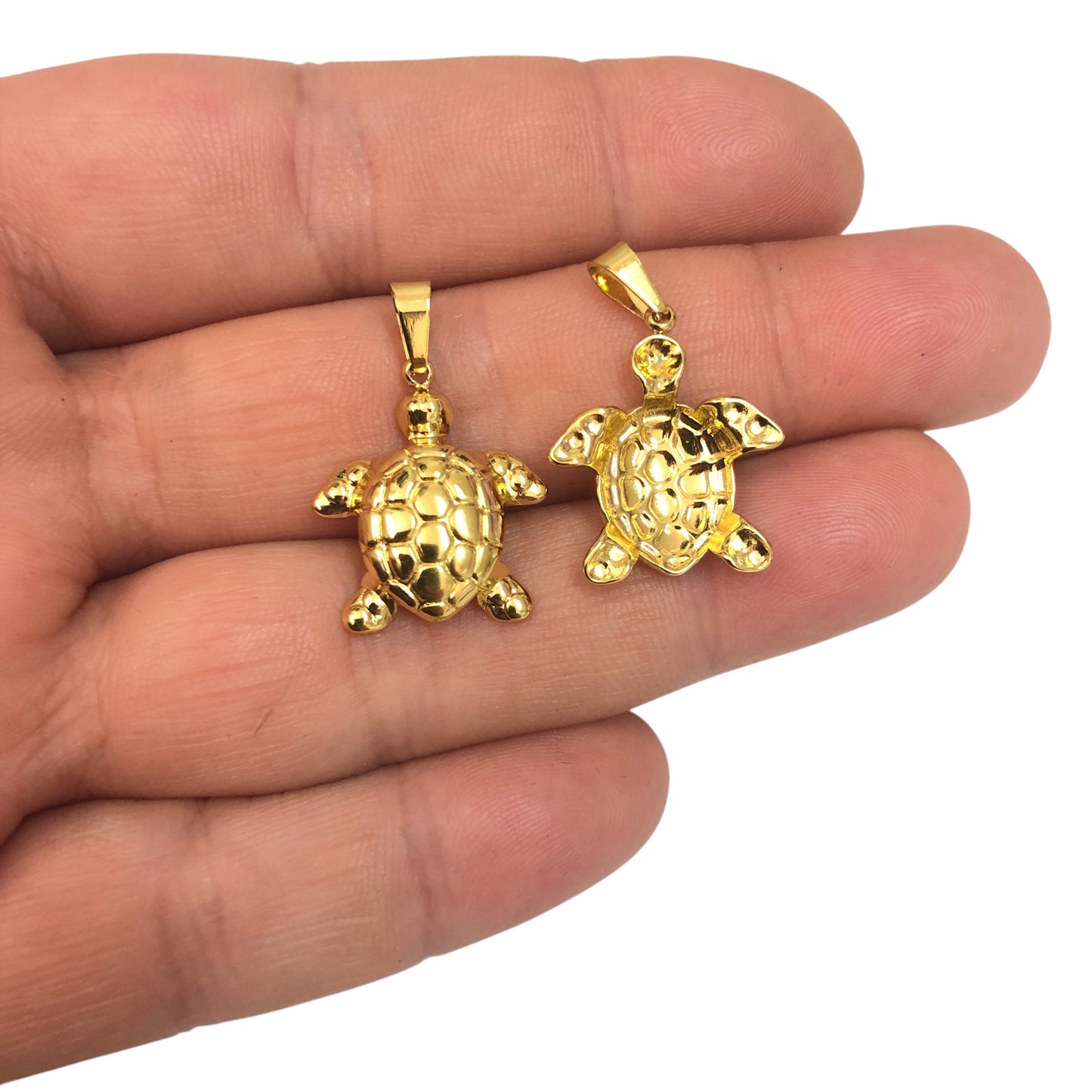 Sarı Çelik Kaplumbağ Kolye Ucu