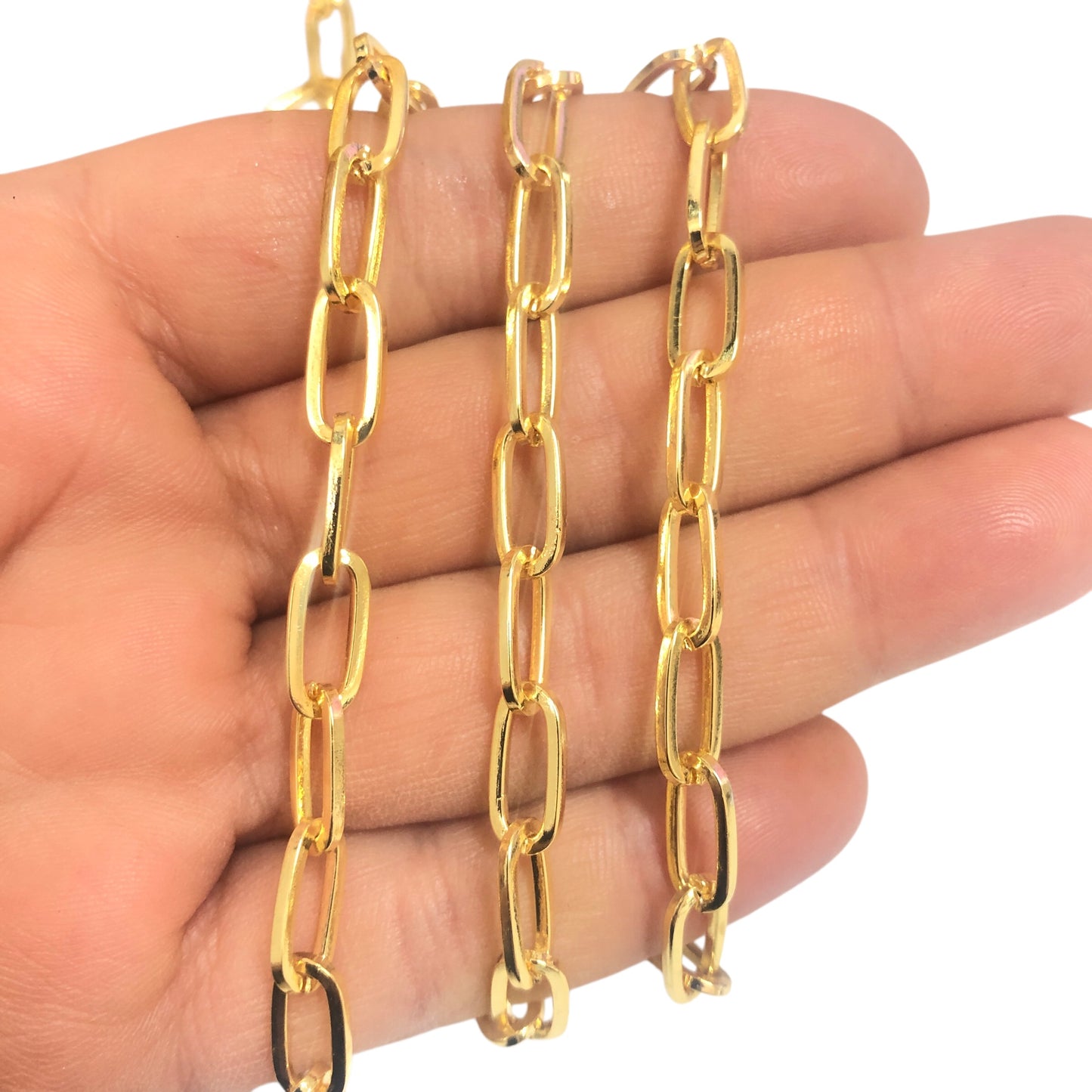 Gold Plated 2x6mm Paper Clip Chain
