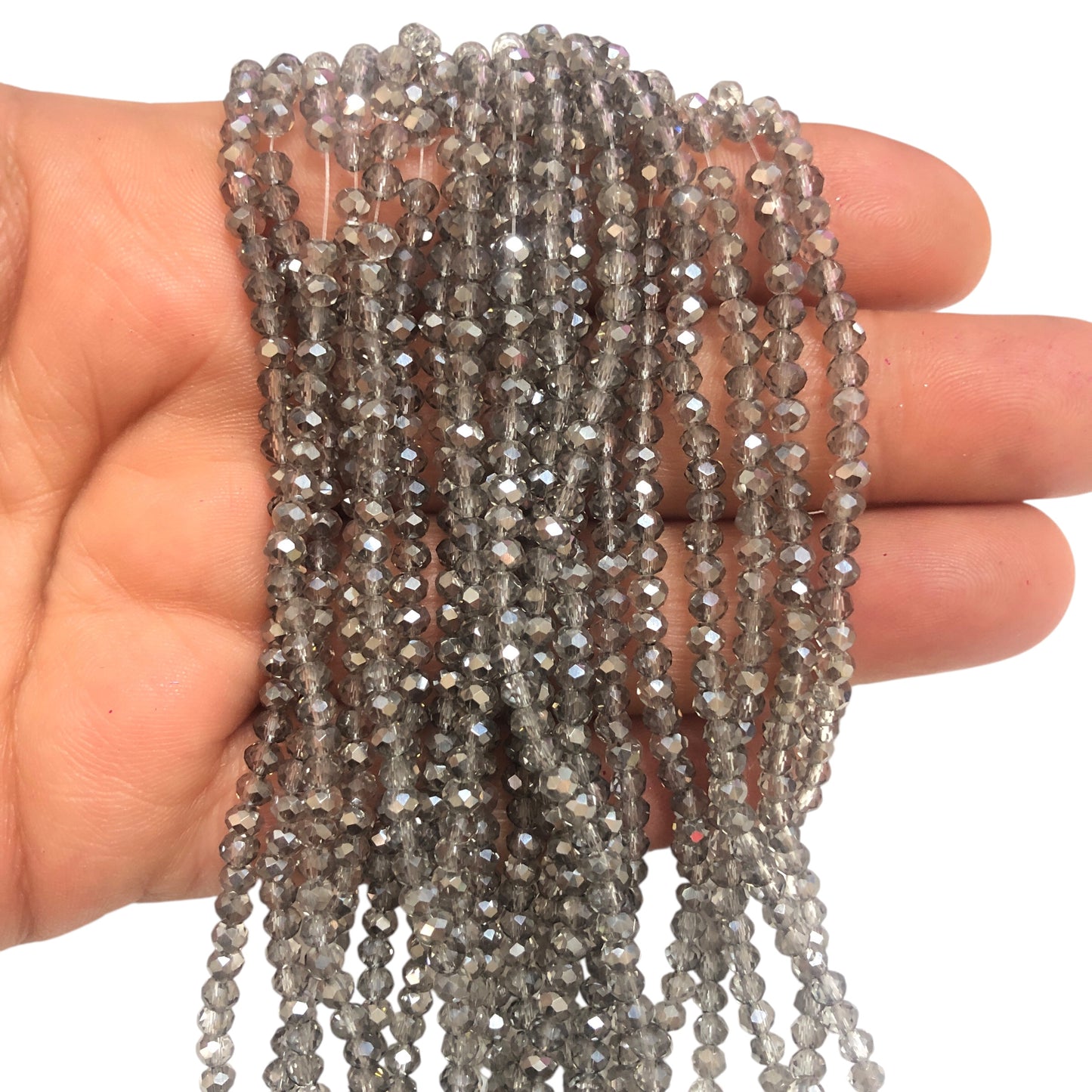 Kristal Boncuk, Çin Kristali-3mm-71- Şeffaf Janjanlı Duman Rengi