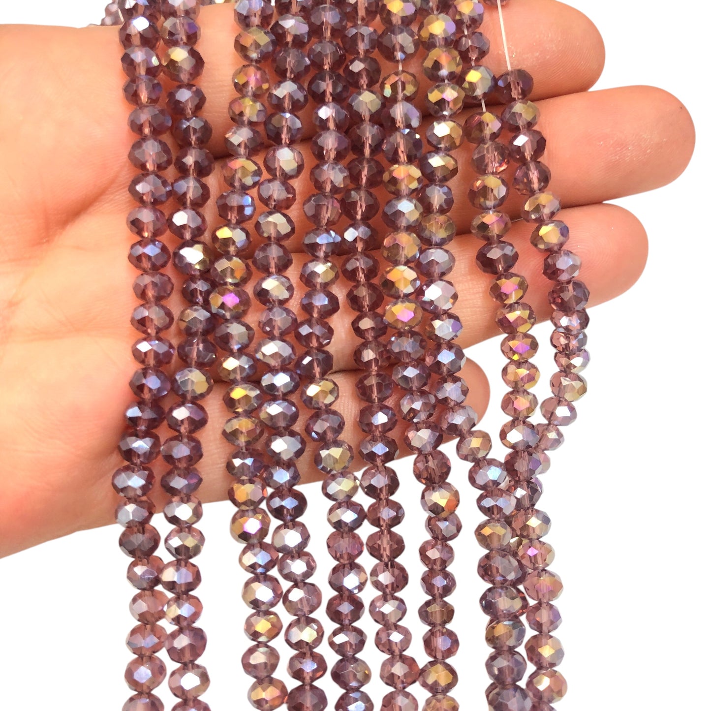 Çin Kristali 6mm - 6002 Şeffaf Janjanlı Mürdüm