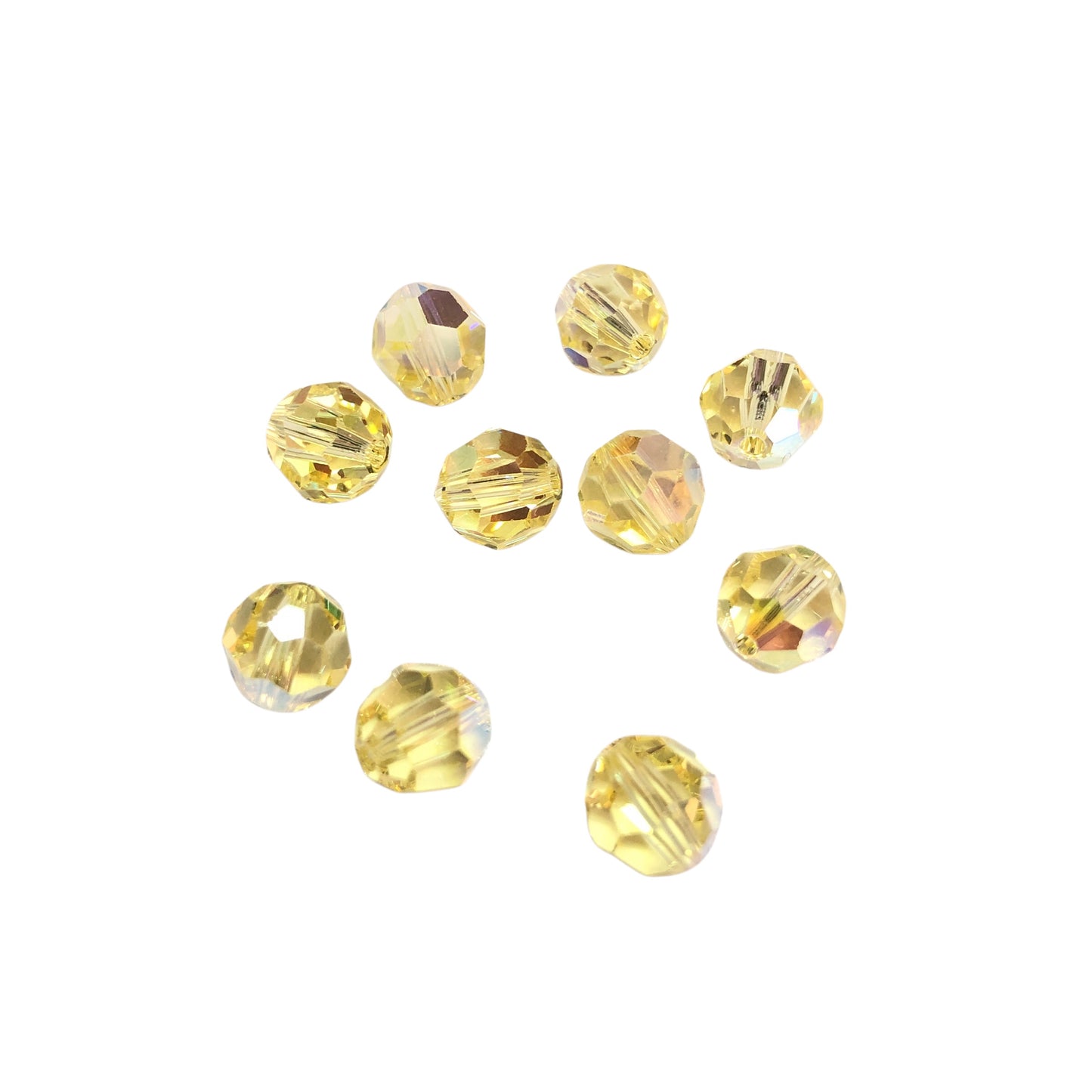 Swarovski Kristal 8mm Petek Kesim - Şeffaf Parlak Sarı( Lt.Jonquıl AB.) - 002