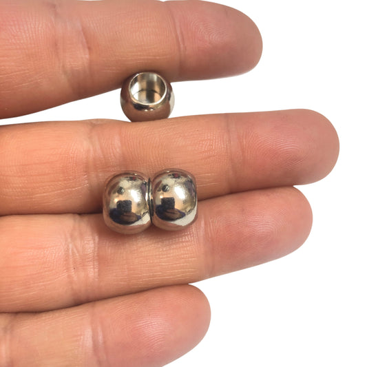 Leather Cord Magnet Closure 7mm - Silver color