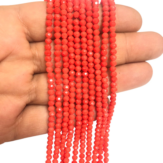 Kristal Boncuk, Çin Kristali-3mm-9 - Mercan